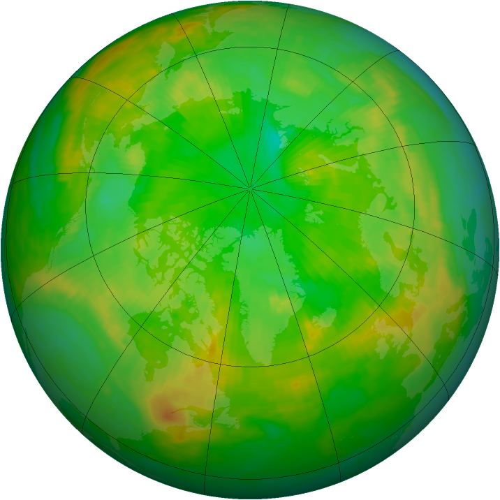 Arctic ozone map for 12 July 1980